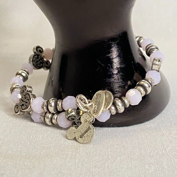 Alex And Ani Bracelet Wire Wrap Beaded Vintage Sixty Six Disney Charms - Picture 1 of 9